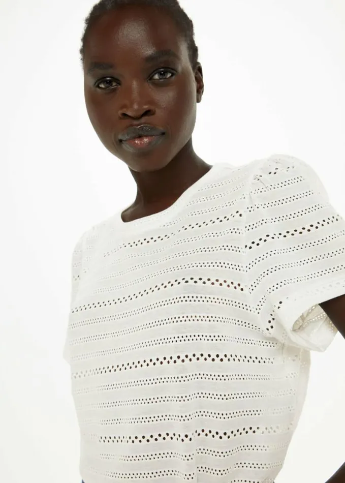 Whistles Broderie Top Ivory Women Tops
