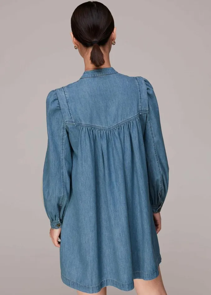 Whistles Chambray Denim Trapeze Dress Denim Women Dresses