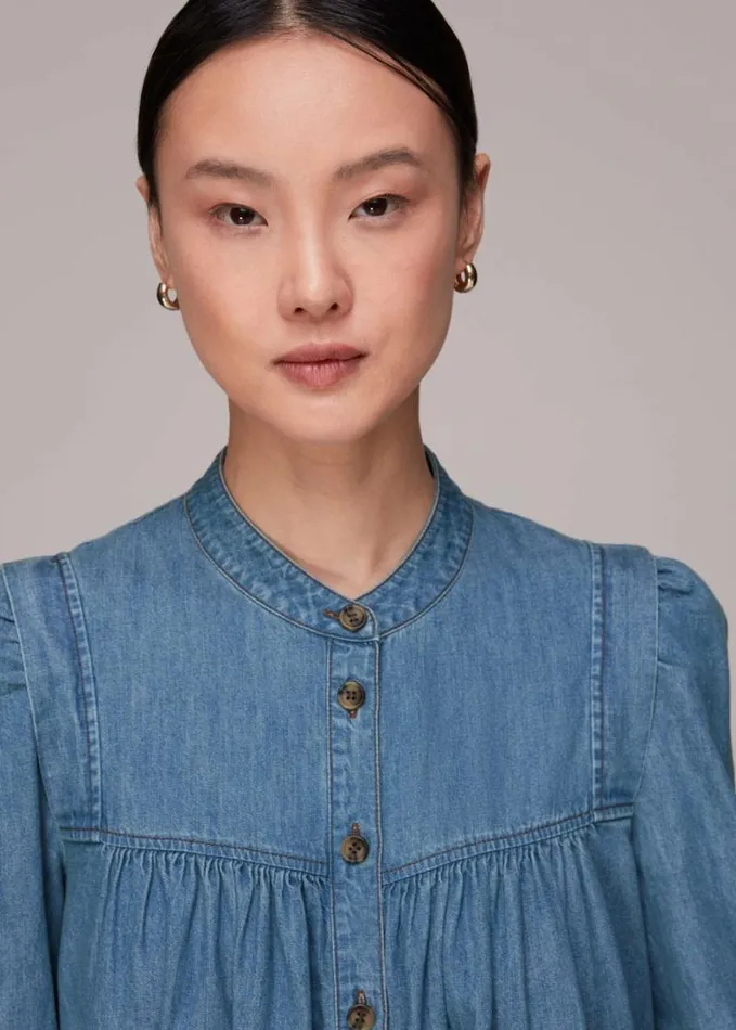 Whistles Chambray Denim Trapeze Dress Denim Women Dresses