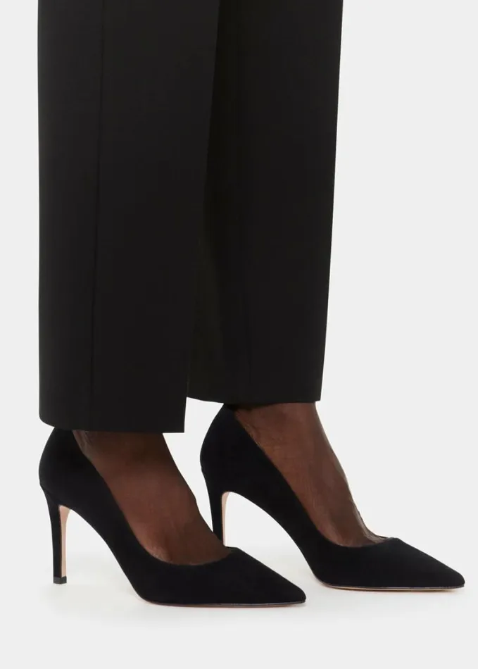 Whistles Corie Suede Heeled Pump Black Women Wedding Guests