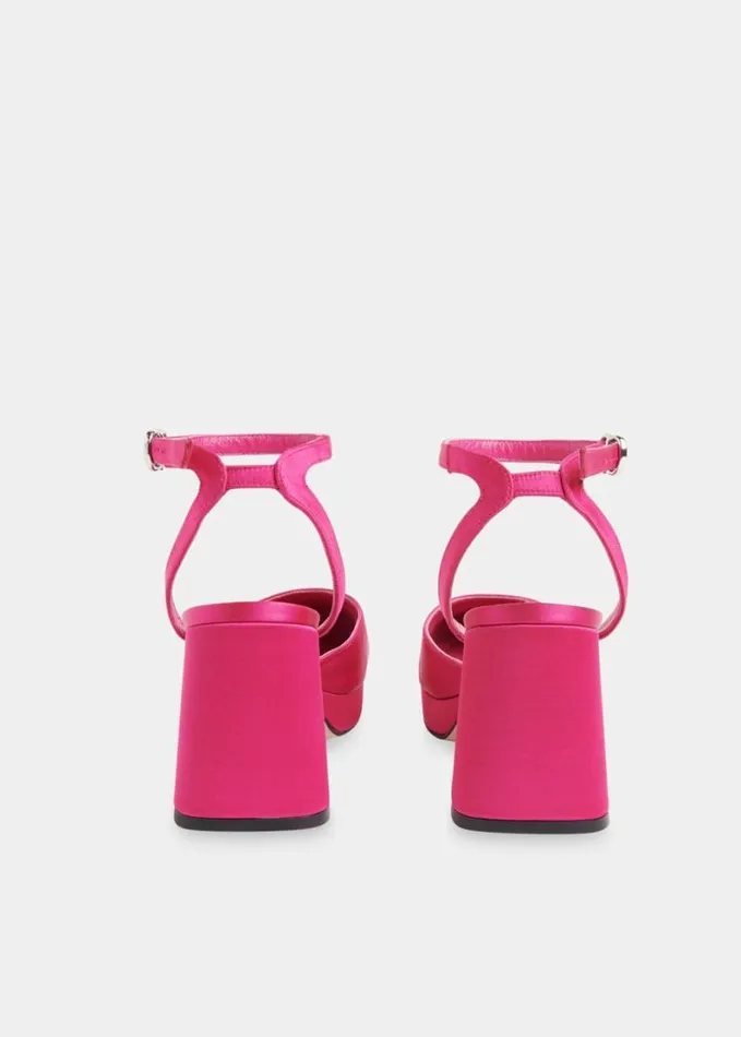 Whistles Estella Satin Platform Shoe Pink Women Heels