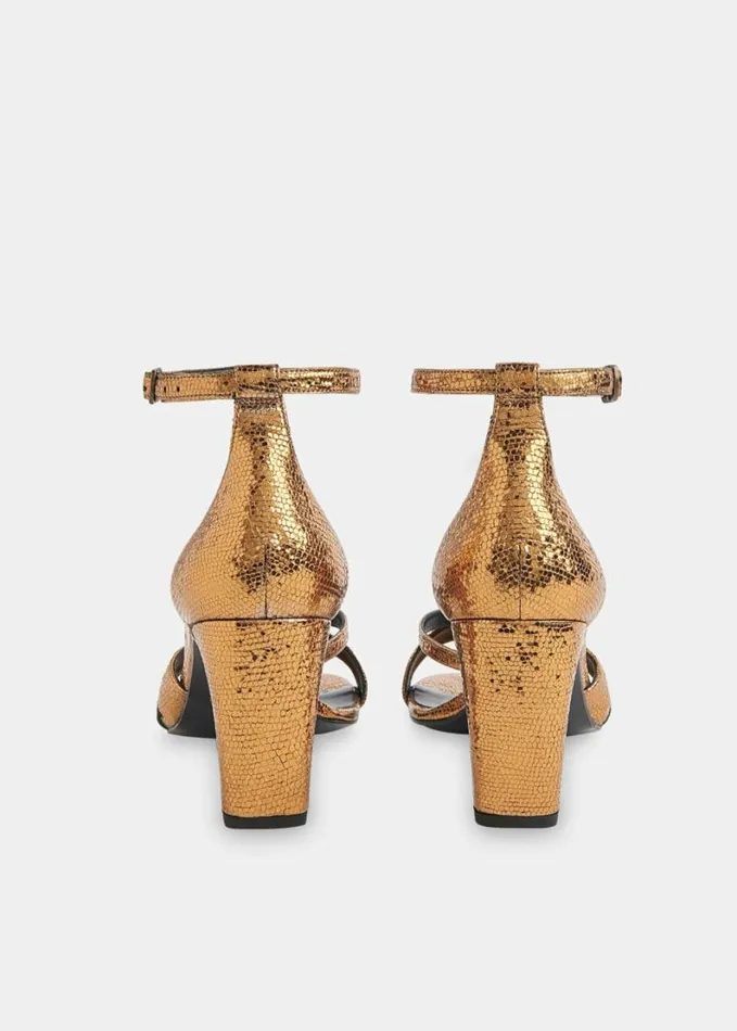 Whistles Hailey Strappy Heeled Sandal Goldmulti Women Wedding Guests
