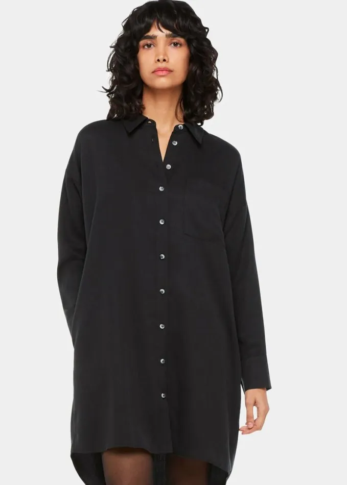 Whistles Helena Relaxed Dress Black Women Dresses