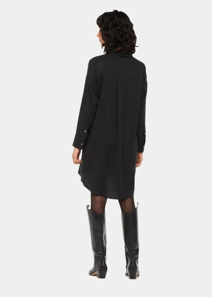 Whistles Helena Relaxed Dress Black Women Dresses