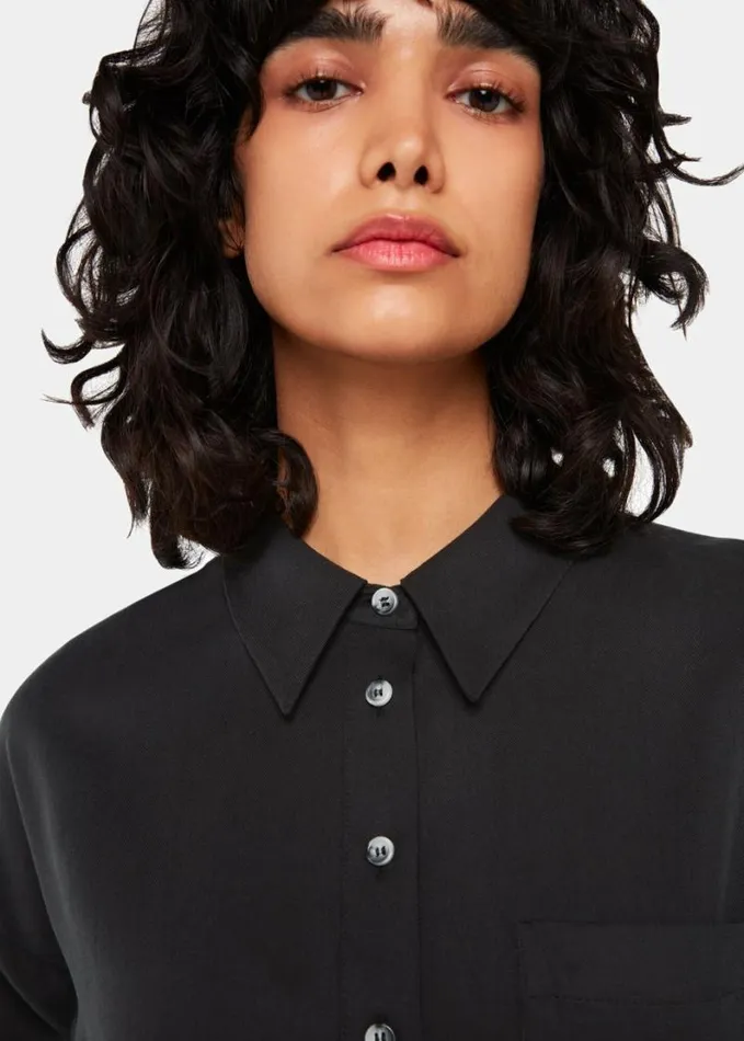 Whistles Helena Relaxed Dress Black Women Dresses