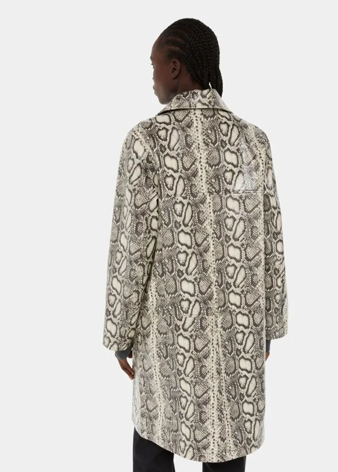 Whistles Iyana Snake Print Leather Coat Multicolour Women Coats and Jackets
