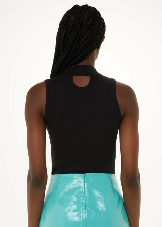 Whistles Keyhole Cut Out Top Black Women Tops