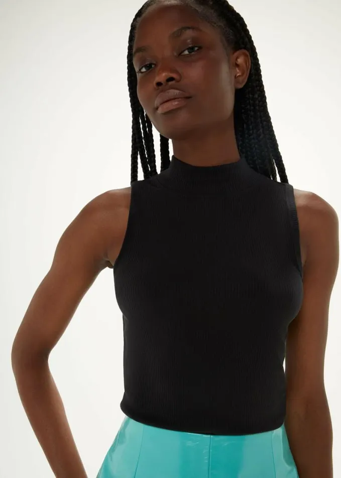 Whistles Keyhole Cut Out Top Black Women Tops