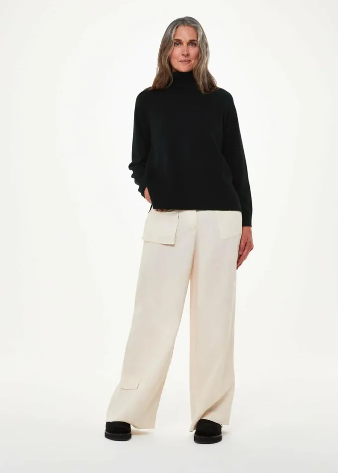 Whistles Petite Cashmere Roll Neck Black Women Petite Sweaters