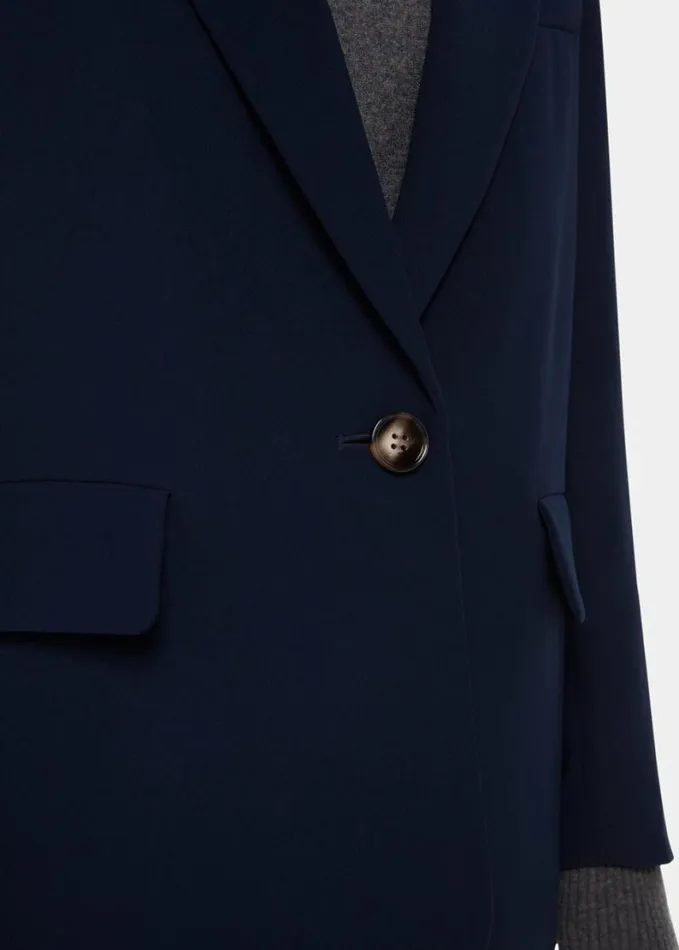 Whistles Petite Crepe Boyfriend Blazer Navy Women Petite Coats and Jackets