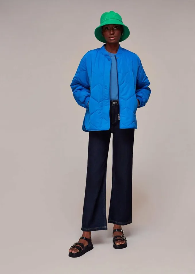 Whistles Rosa Double Trim Tshirt Blue Women Tops