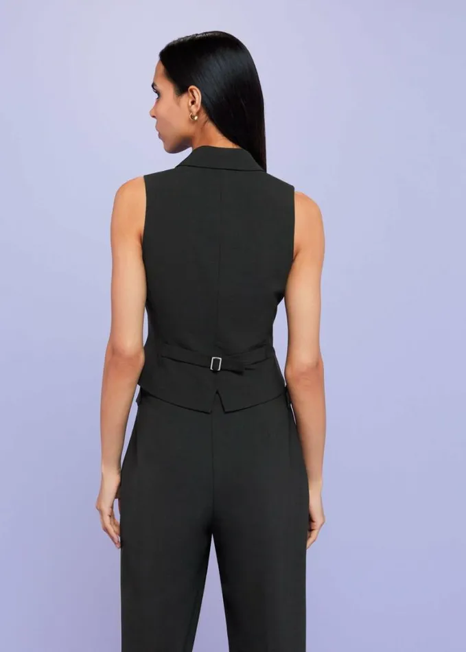 Whistles Sia Wool Blend Waistcoat Black Women Tops