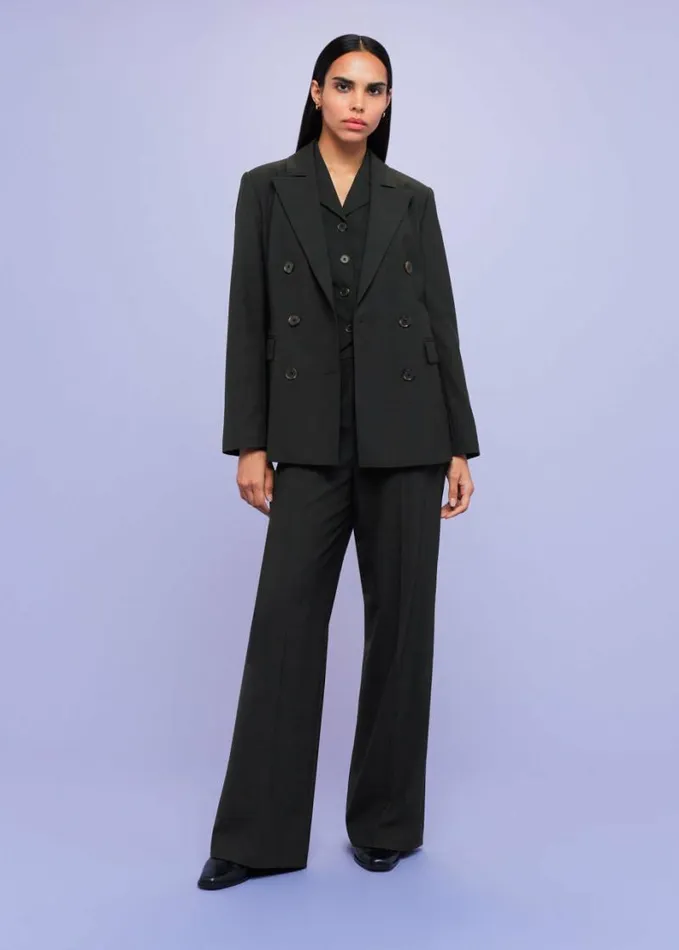 Whistles Sia Wool Blend Waistcoat Black Women Tops
