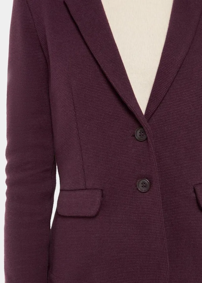 Whistles Slim Jersey Jacket Aubergine Women Coats and Jackets
