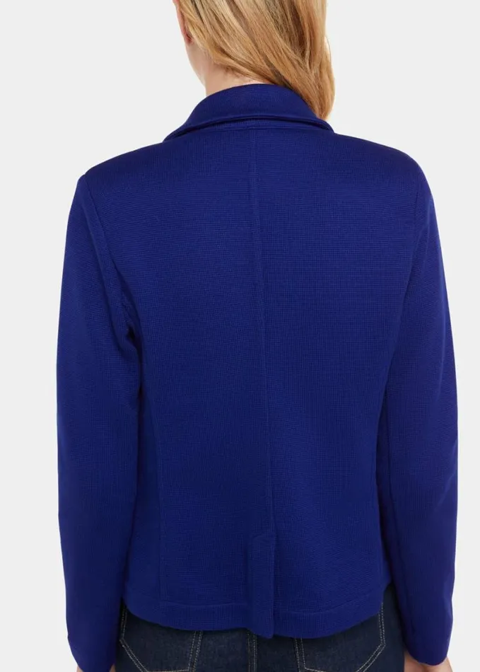 Whistles Slim Jersey Jacket Cobalt Blue Women Coats and Jackets