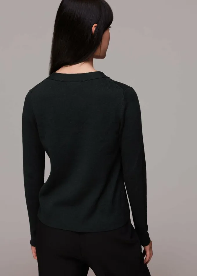 Whistles Slimline Cardigan Black Women Sweaters and Cashmere
