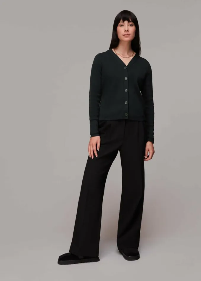 Whistles Slimline Cardigan Black Women Sweaters and Cashmere