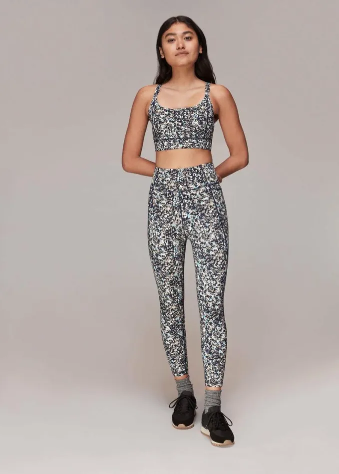 Whistles Speckled Crossback Sports Bra Navymulti Women Tops