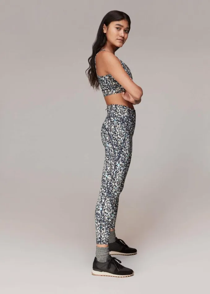 Whistles Speckled Crossback Sports Bra Navymulti Women Tops
