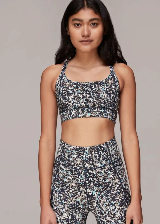 Whistles Speckled Crossback Sports Bra Navymulti Women Tops