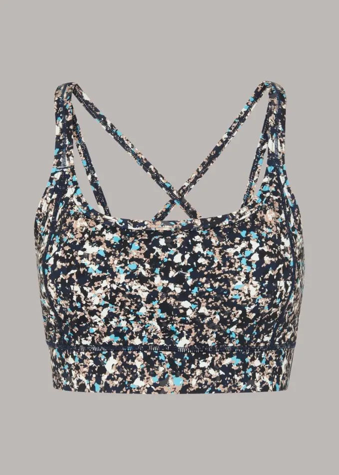 Whistles Speckled Crossback Sports Bra Navymulti Women Tops