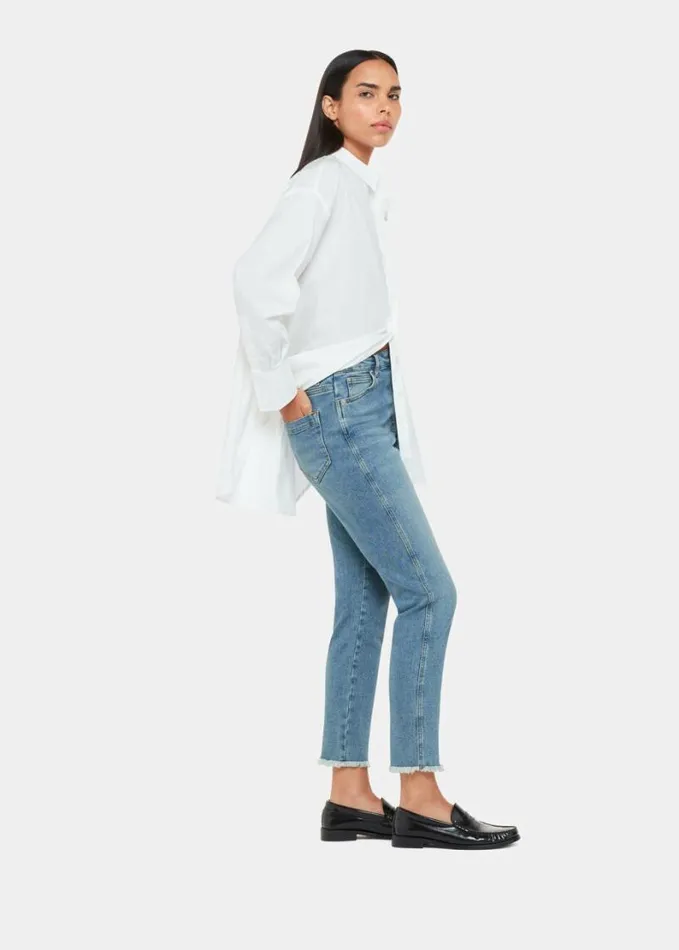 Whistles Stretch Slim Frayed Jean Denim Women Pants