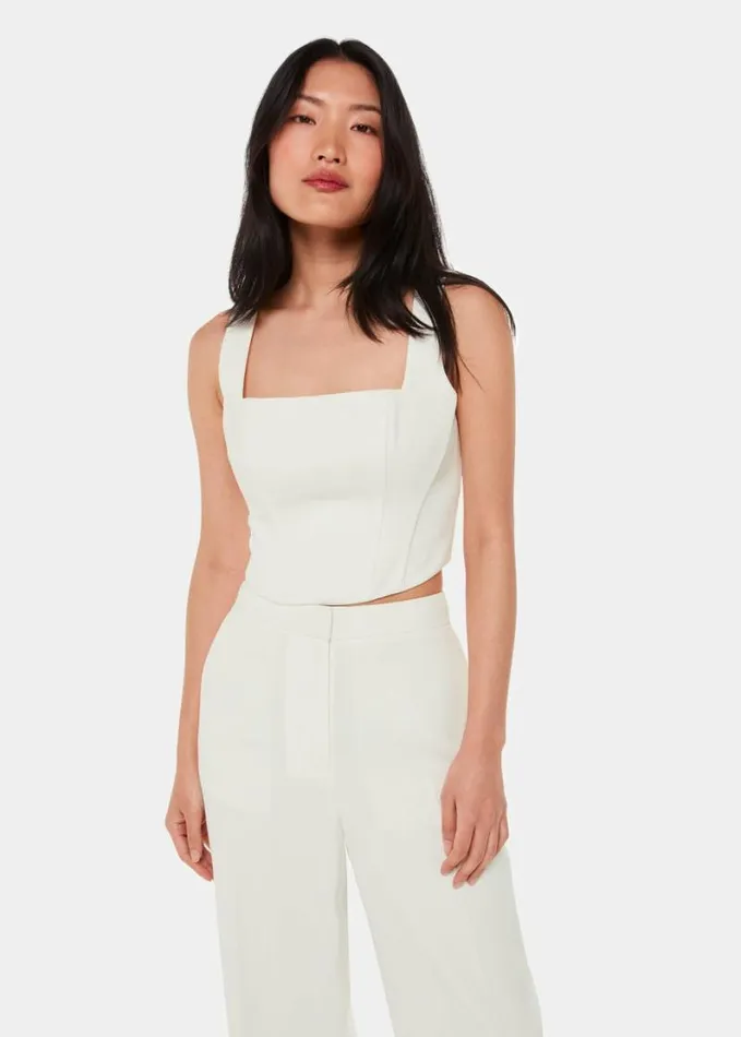 Whistles Structured Corset Bridal Top Ivory Women Tops