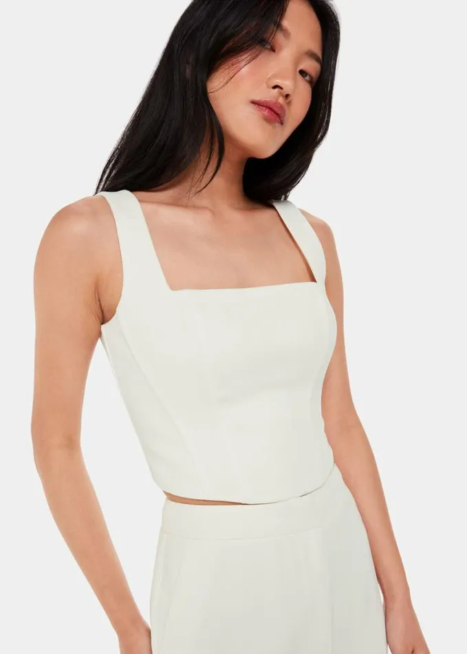 Whistles Structured Corset Bridal Top Ivory Women Tops