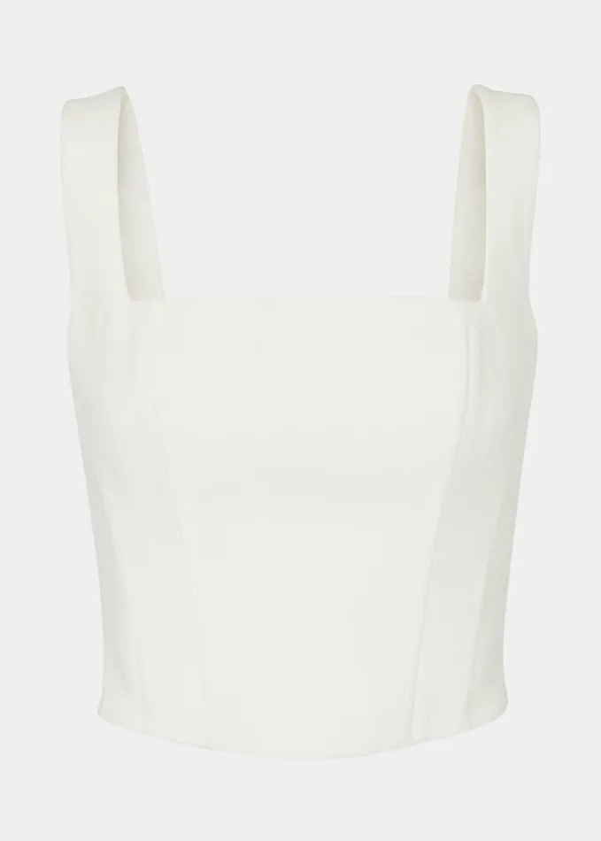 Whistles Structured Corset Bridal Top Ivory Women Tops