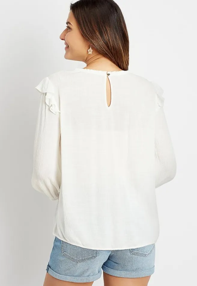 White Lace 34 Sleeve Swing Top Women Maurices Tops