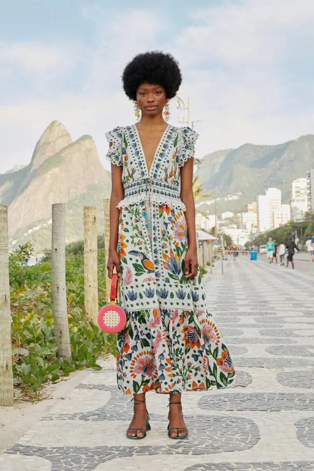 White Summer Garden Maxi Dress Women FARM Rio Maxi Dresses