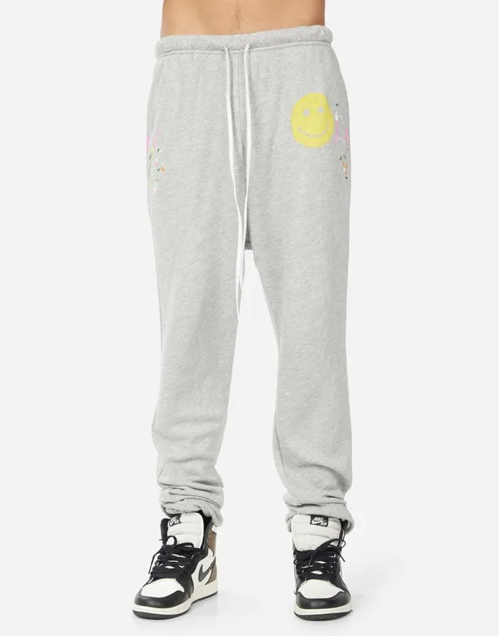 Whitmore Spray Happyface Heather Grey Graffiti Splatter Men Lauren Moshi Bottoms