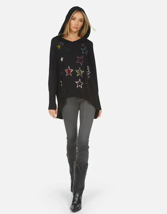 Wilma Crystal Stars Black Women Lauren Moshi Hoodies