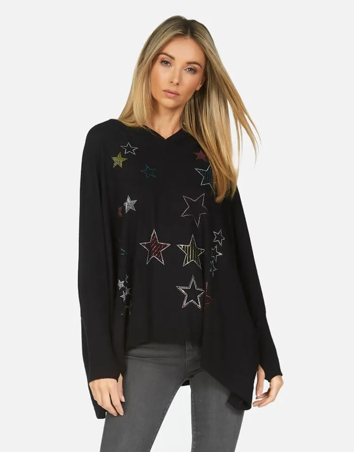 Wilma Crystal Stars Black Women Lauren Moshi Hoodies