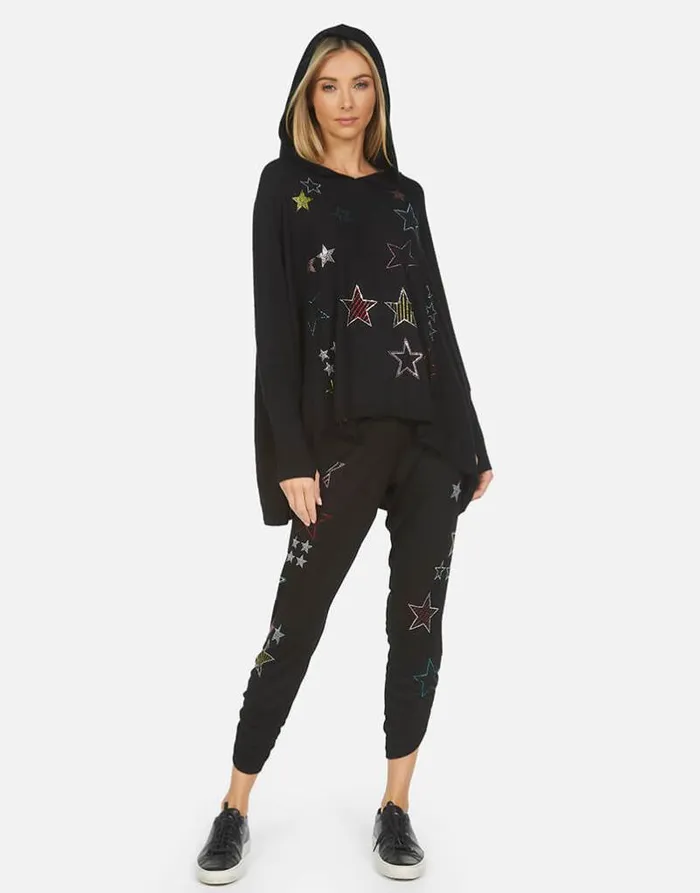 Wilma Crystal Stars Black Women Lauren Moshi Hoodies