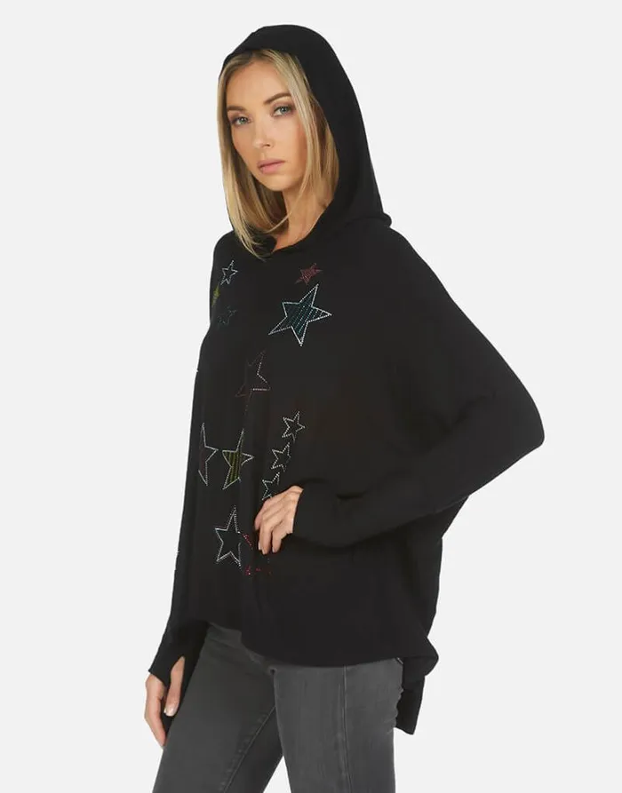 Wilma Crystal Stars Black Women Lauren Moshi Hoodies