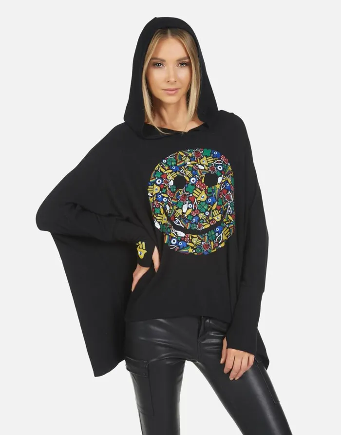 Wilma Lucky Happy Face Black Women Lauren Moshi Hoodies