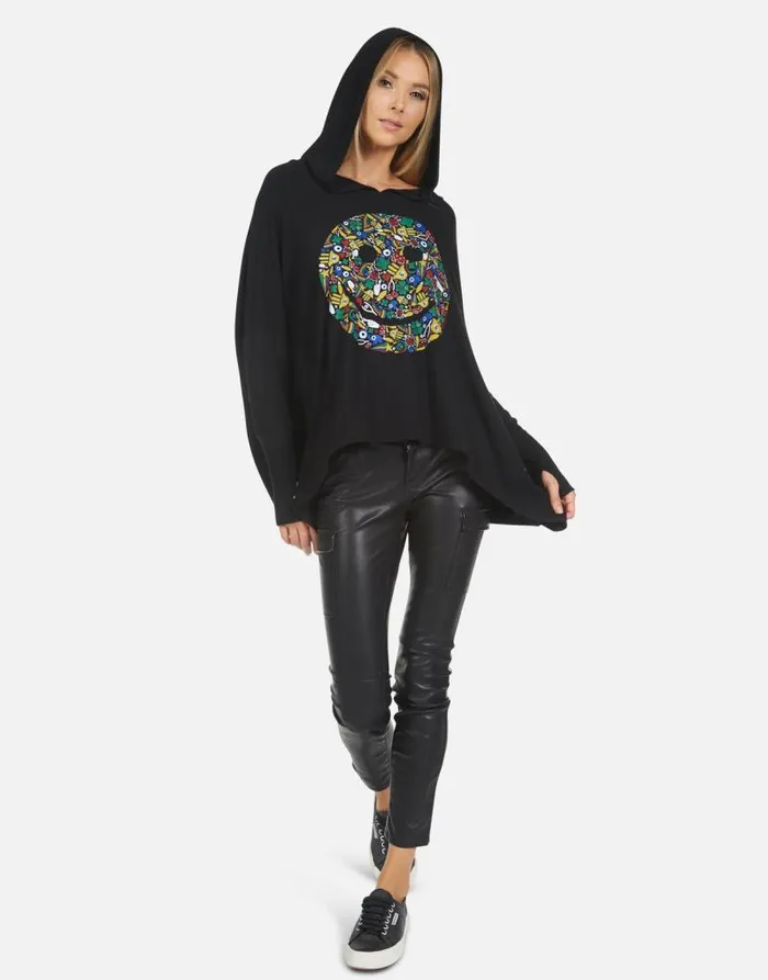 Wilma Lucky Happy Face Black Women Lauren Moshi Hoodies