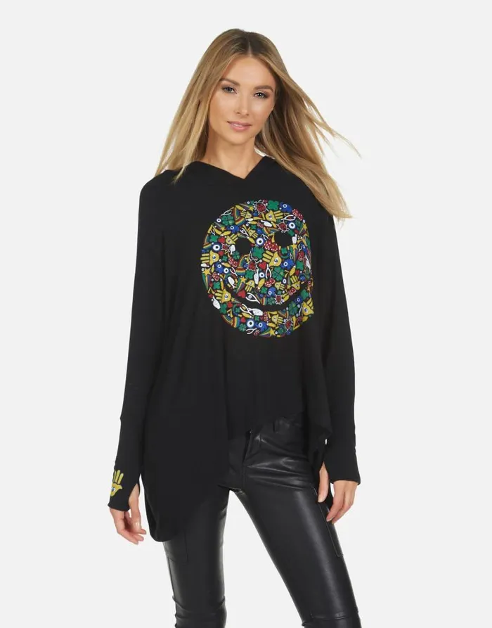 Wilma Lucky Happy Face Black Women Lauren Moshi Hoodies