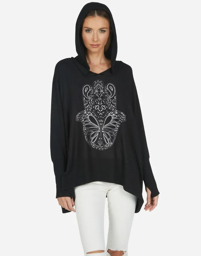 Wilma X Butterfly Hamsa Black Women Lauren Moshi Hoodies