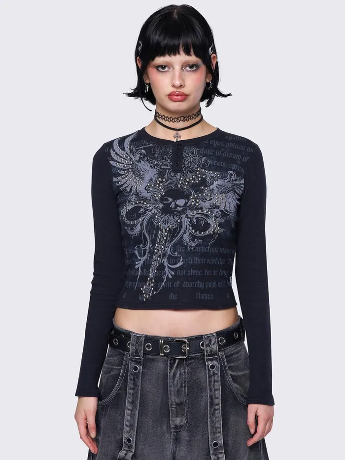 Winged Darkness Top Women Minga London Tops and TShirts