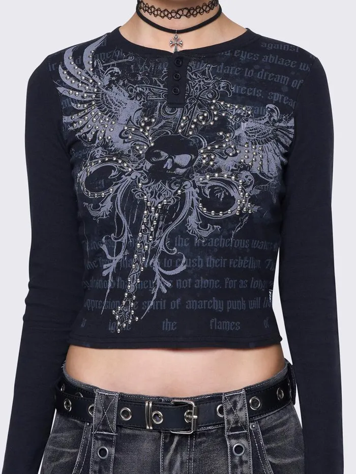 Winged Darkness Top Women Minga London Tops and TShirts