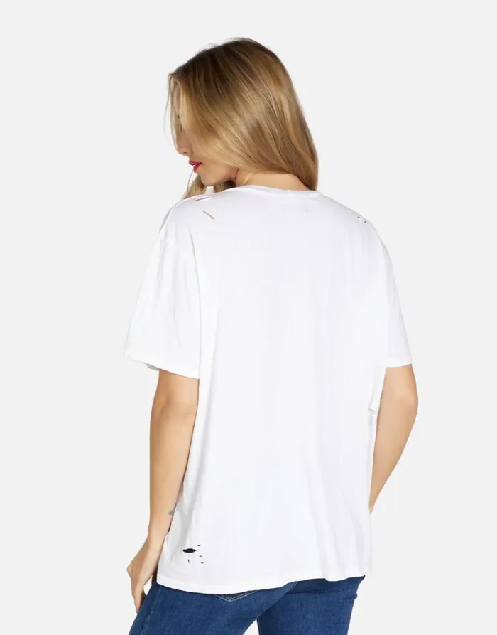 Wolf Party Animal White Women Lauren Moshi Short Sleeve