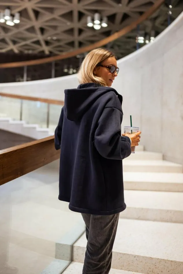 Women039s Clothing Cardigans Easy Clothes Blue Marza Cardigan With Hoodie Women039s Clothing Cardigans Easy Clothes Blue Marza Cardigan With Hoodie