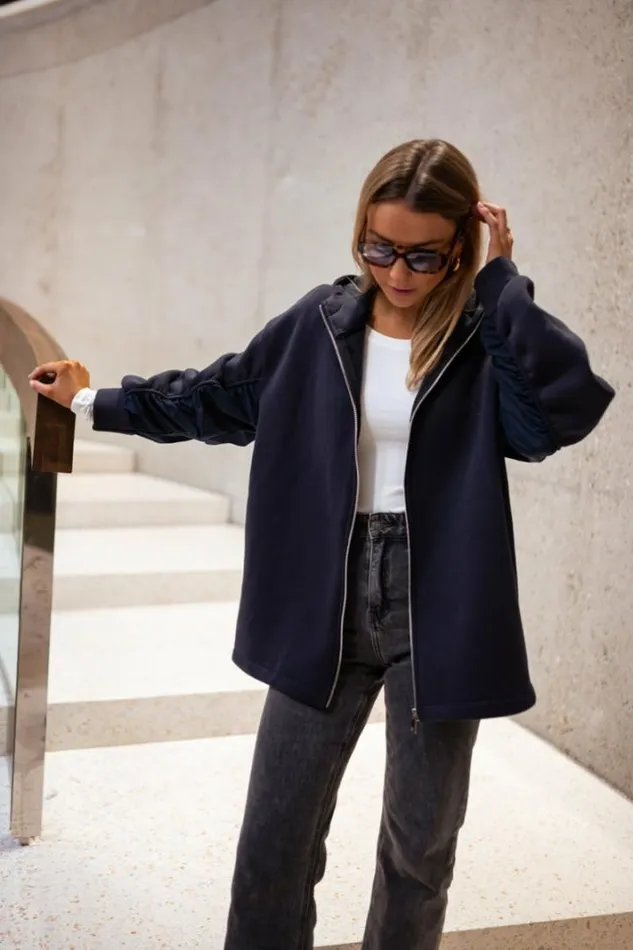 Women039s Clothing Cardigans Easy Clothes Blue Marza Cardigan With Hoodie Women039s Clothing Cardigans Easy Clothes Blue Marza Cardigan With Hoodie
