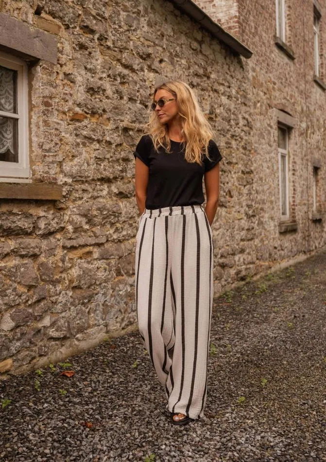 Women039s Clothing Pants and Jeans Easy Clothes Ecru Striped Maho Pants Women039s Clothing Pants and Jeans Easy Clothes Ecru Striped Maho Pants