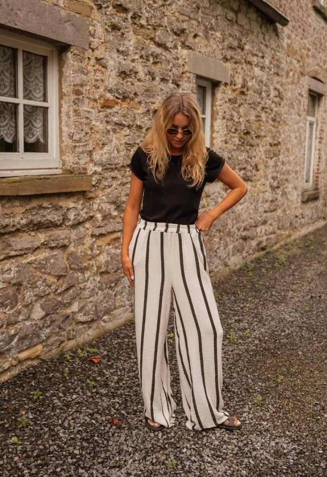 Women039s Clothing Pants and Jeans Easy Clothes Ecru Striped Maho Pants Women039s Clothing Pants and Jeans Easy Clothes Ecru Striped Maho Pants