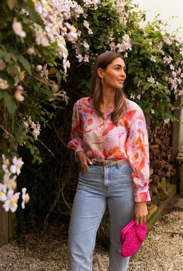 Women039s Clothing Shirts Easy Clothes Pink And Orange Jayde Shirt Women039s Clothing Shirts Easy Clothes Pink And Orange Jayde Shirt