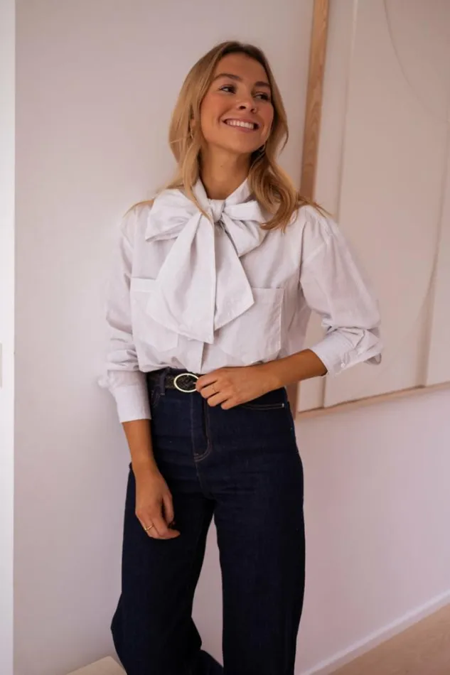 Women039s Clothing Shirts Easy Clothes Striped Romain Shirt With Bow