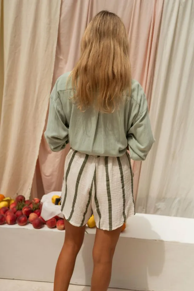 Women039s Clothing Shorts Easy Clothes Ecru And Khaki Striped Lucas Shorts Ecru And Khaki Women039s Clothing Shorts Easy Clothes Ecru And Khaki Striped Lucas Shorts Ecru And Khaki